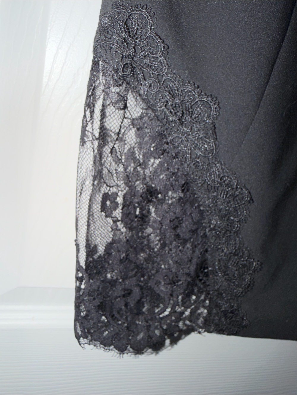 Black Lace-Trim Mini Dress - Picture 7 of 8